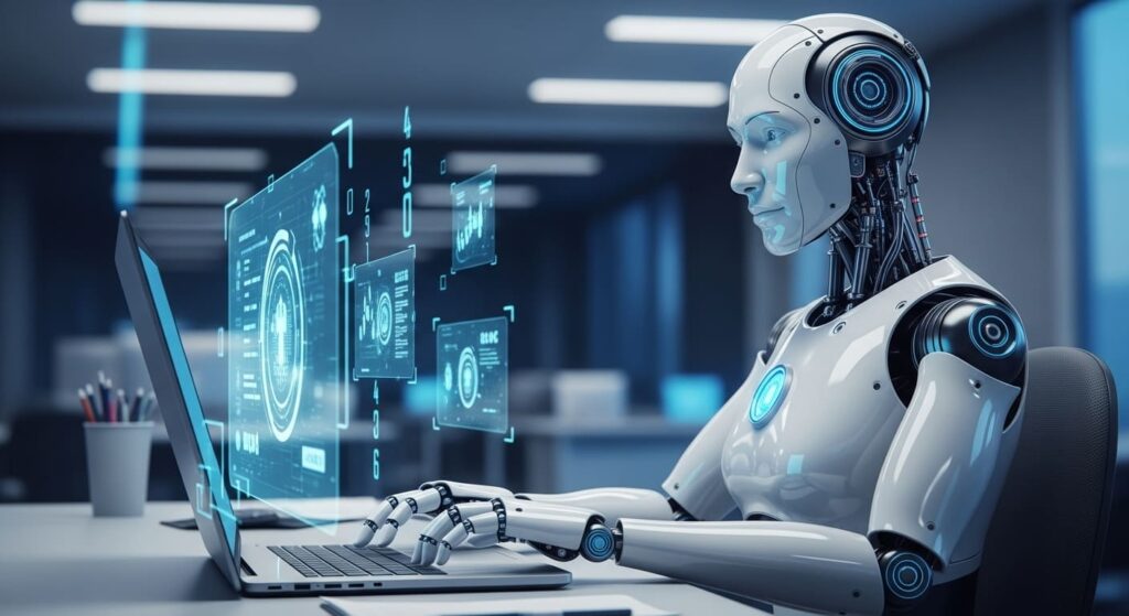 Robo Digitando No Notebook